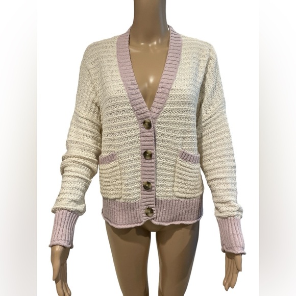 Madewell Cardigan Sweater in Colorblock size M - Picture 3 of 5